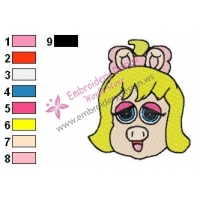 Miss Piggy Muppets Embroidery Design 02